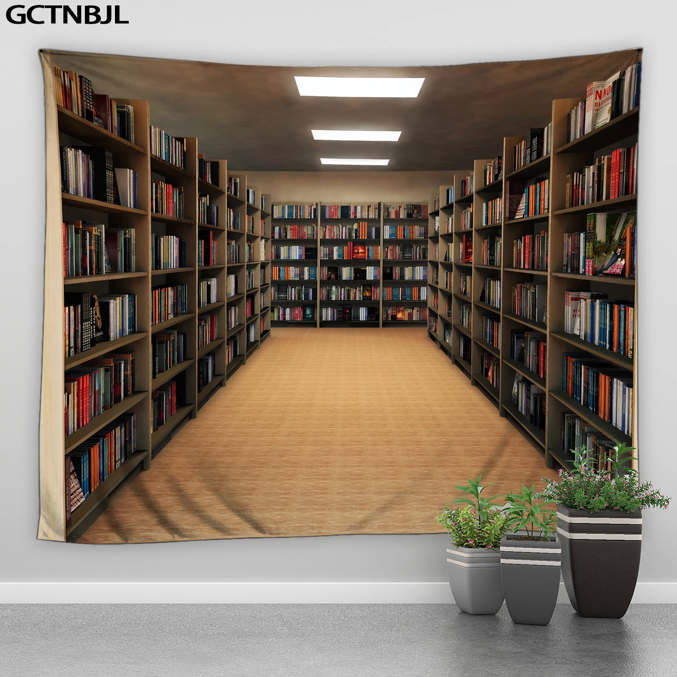 Home Decor Hippie - European Vintage Library Bookshelf Psychedelic Wall