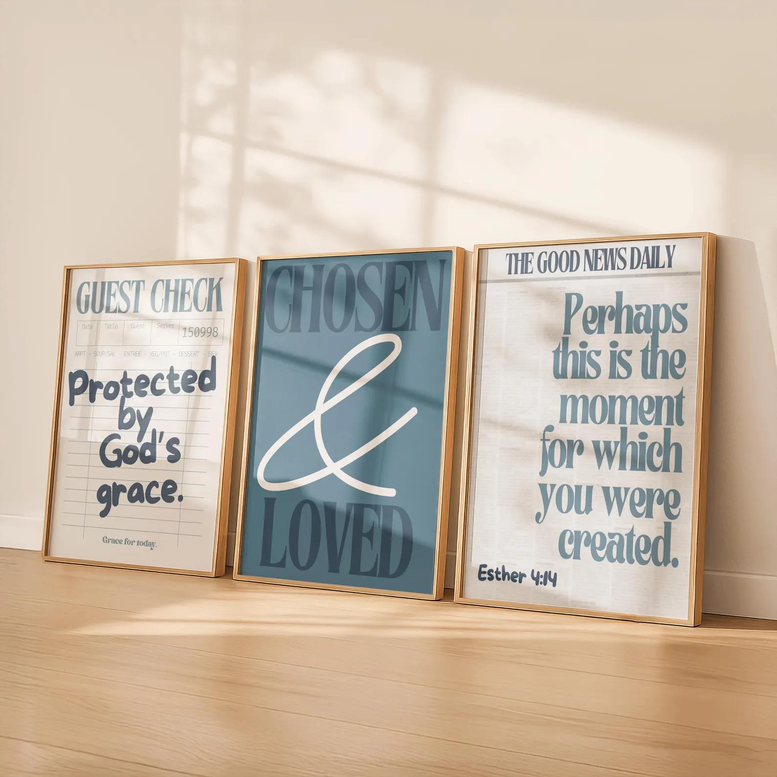 Home Decor Lovely Home - Christian Bible Verse Chosen & Loved