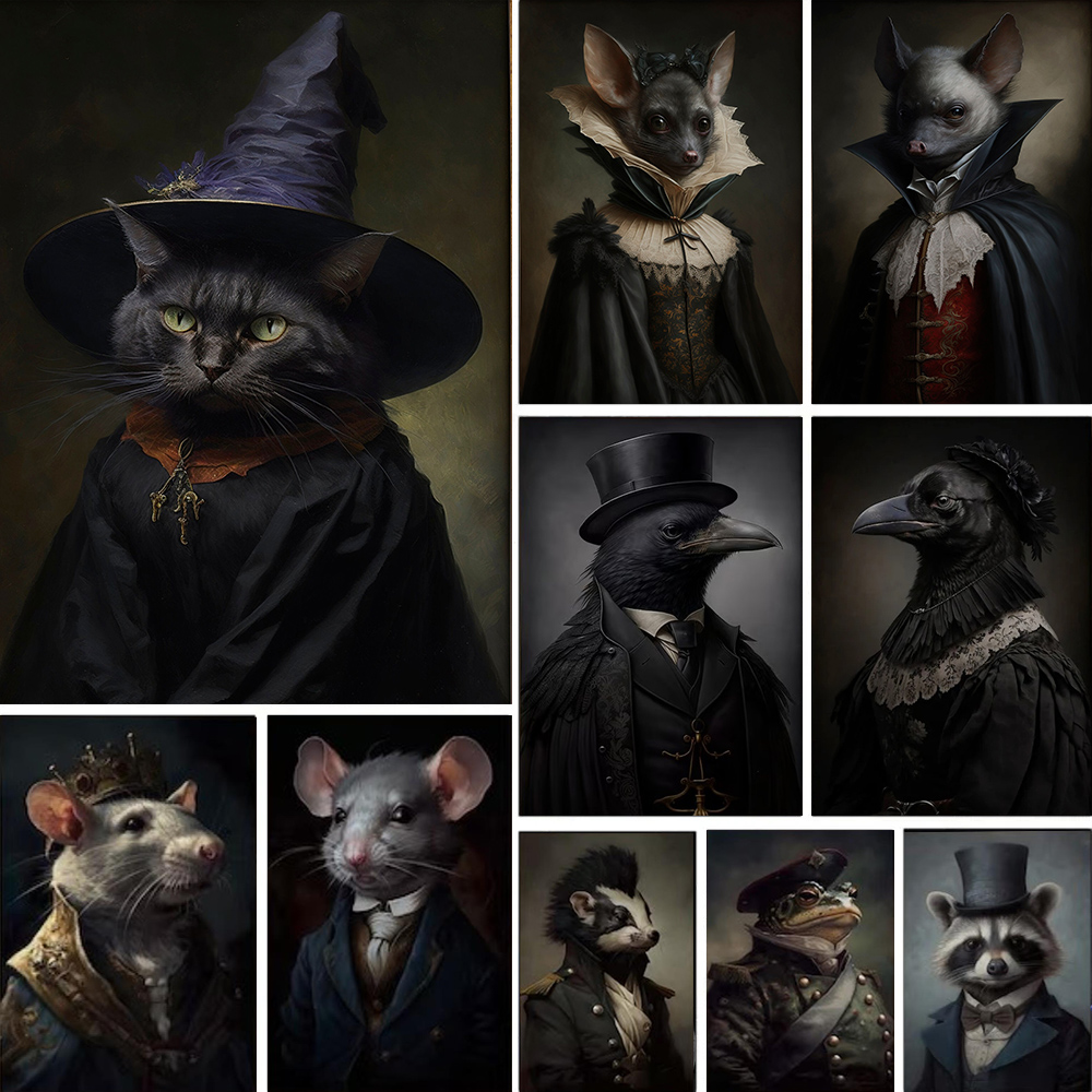 Home Decor Gothic - (No frame)Dark Academia Art Animal Poster