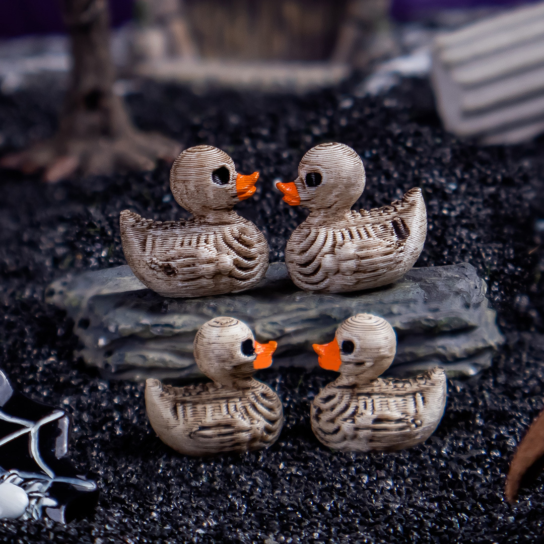 Home Decor Gothic - Halloween Decorative Gothic Skull Ducks Resin