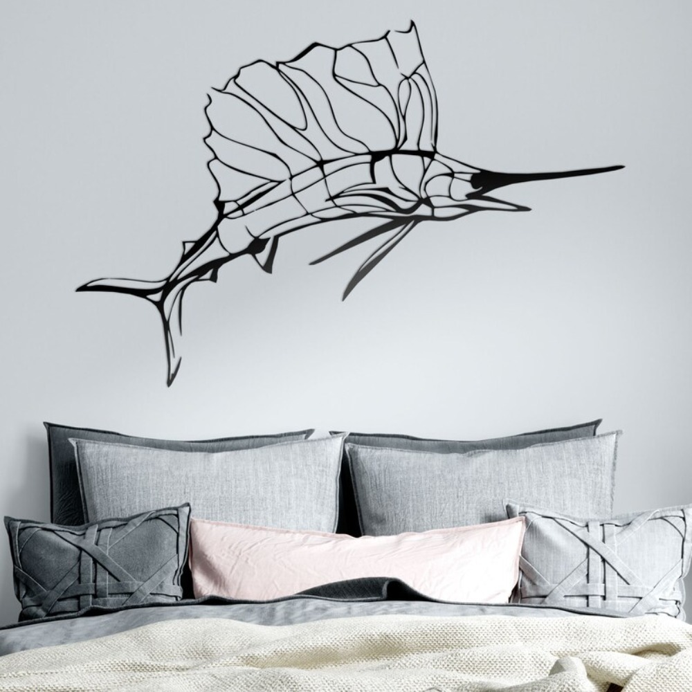 Home Decor Nautical - Swordfish Nautical Metal Wall Art Laser