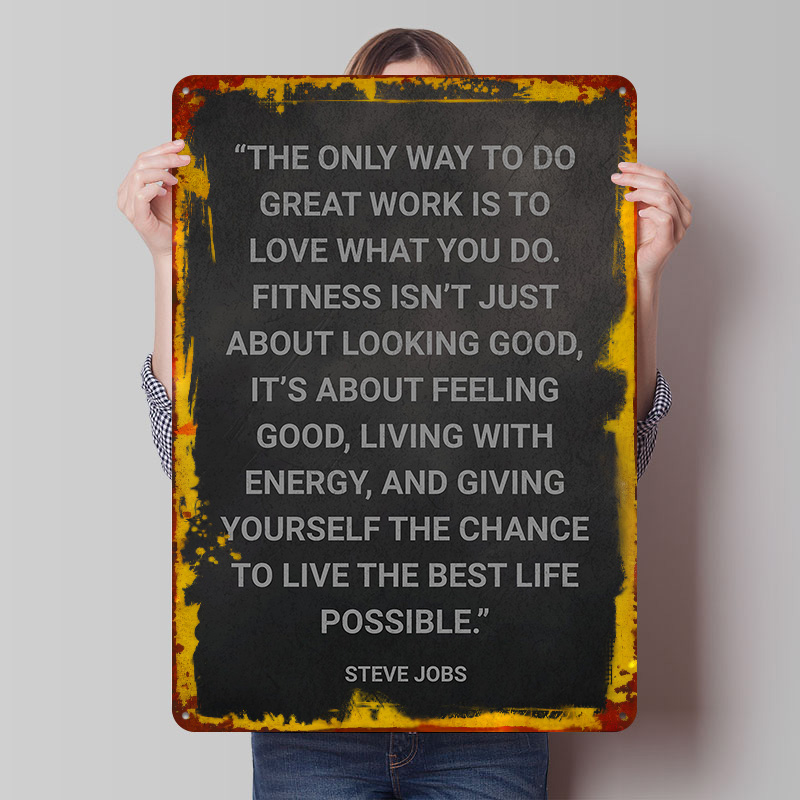 Home Decor Jobs - Steve Jobs Fitness Quote Metal Poster