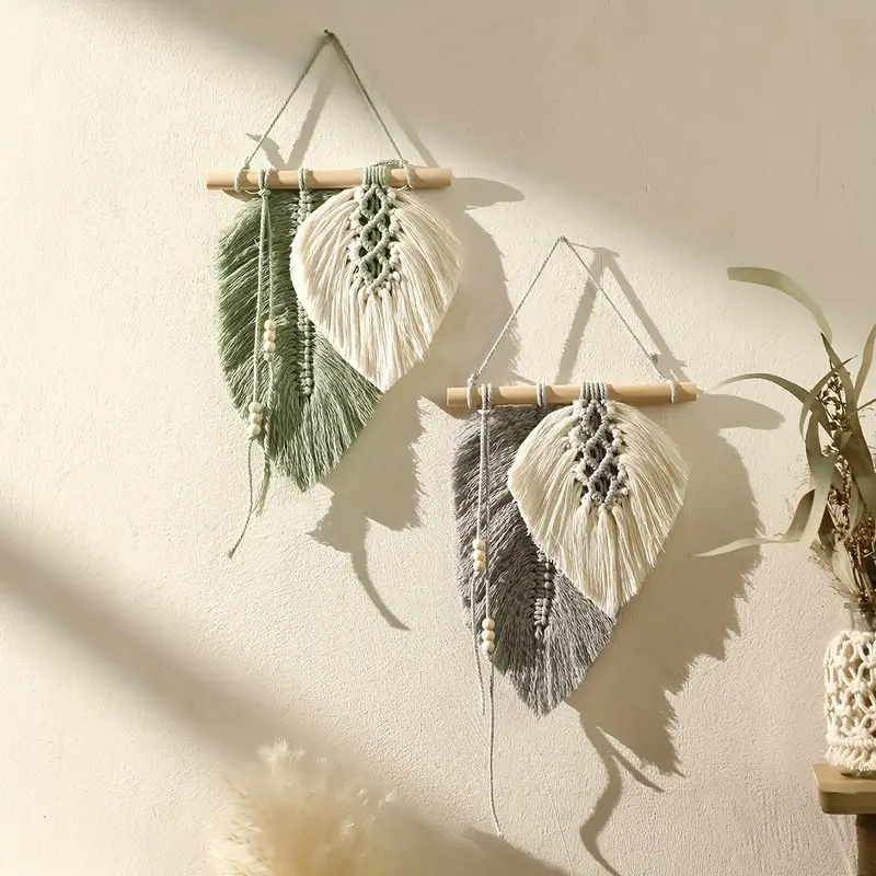 Macrame Wall Hanging - Handmade Macrame Leaf Wall Hanging, Boho