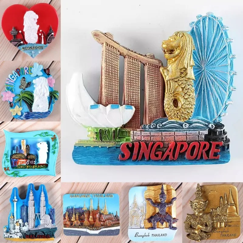 Home Decor Malaysia - Singapore Travelling Souvenirs Merlion Fridge Stickers