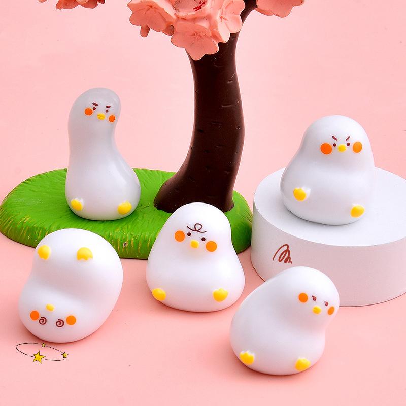 Home Decor Express - 6Pcs Cute Mini White Duck Resin