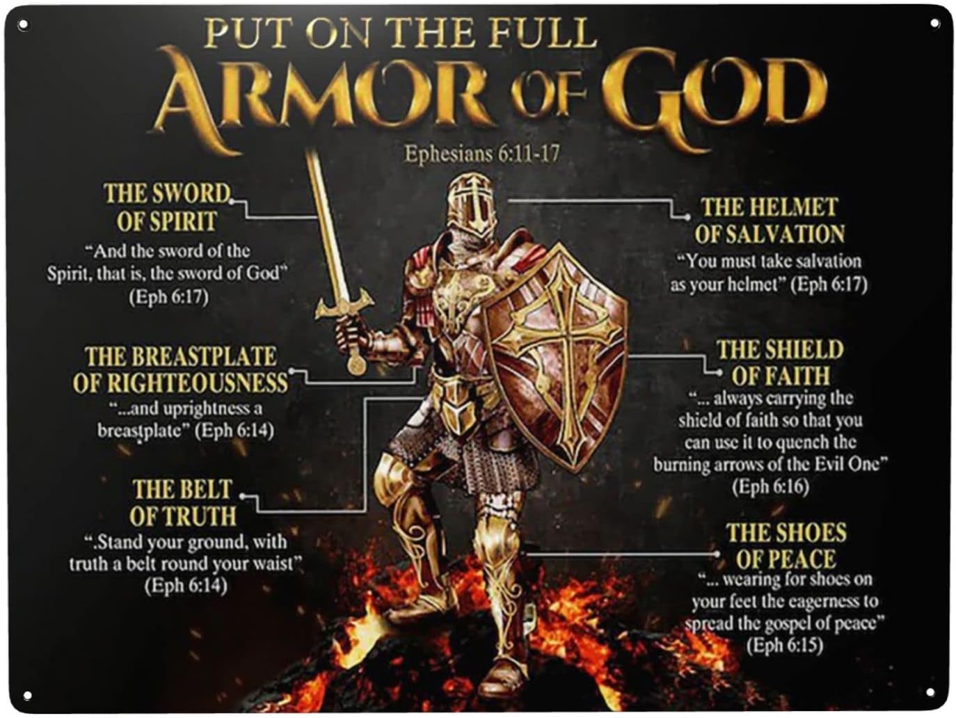 Home Decor Logo - 1p,WZVZGZ ARMOR OF GOD Tin gold