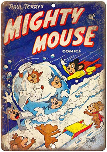 Home Decor Theme - Mighty Mouse Comics Theme Metal Tin