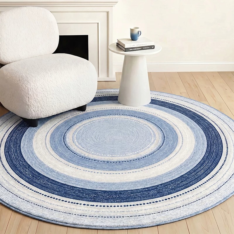 Home Decor Online Game - Round Carpet Living Room Blue Modern