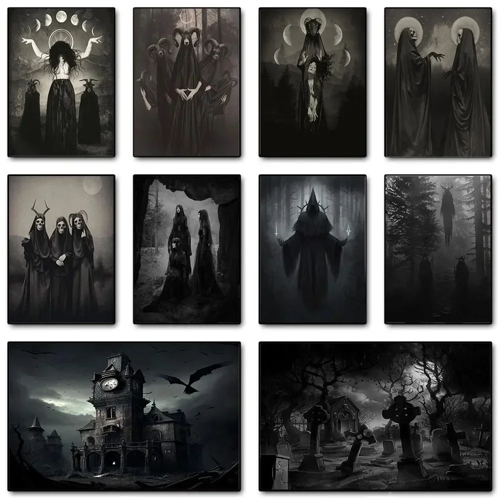 Home Decor Gothic - Dark Academia Art Black Death Poster