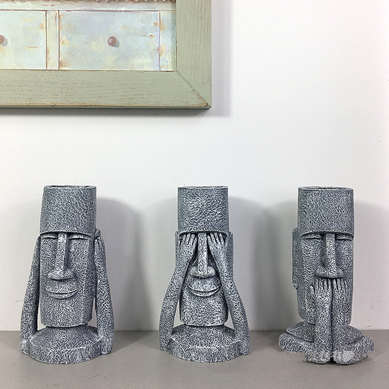 Home Decor Express - Resin Vase Human Abstract Easter Stone