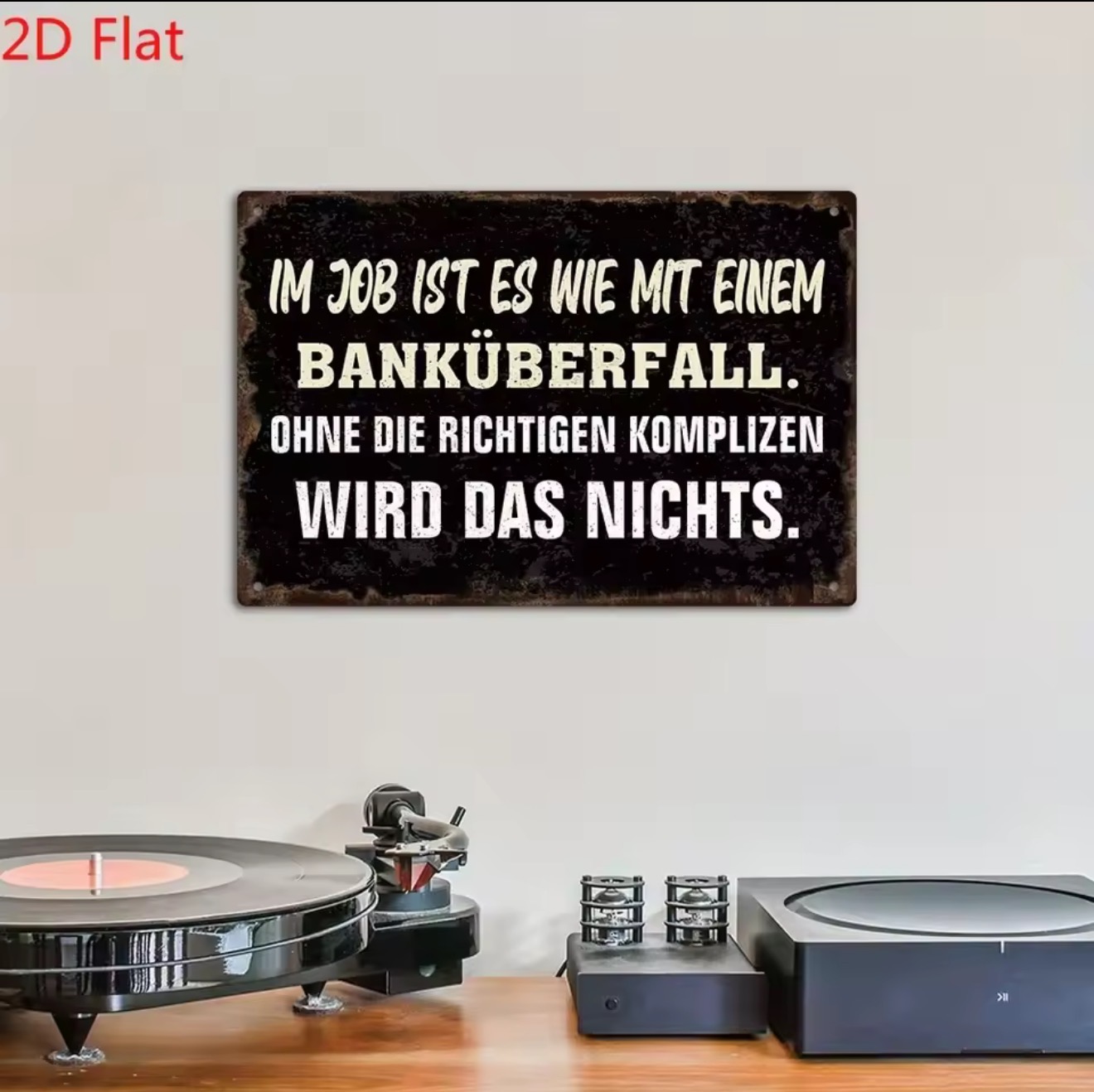 Home Decor Jobs - Vintage German Metal Sign 'In Job