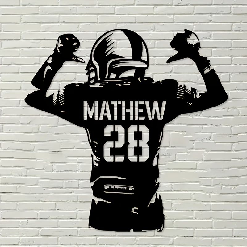 Home Decor Interior - Classic Custom Football Player Metal Wall