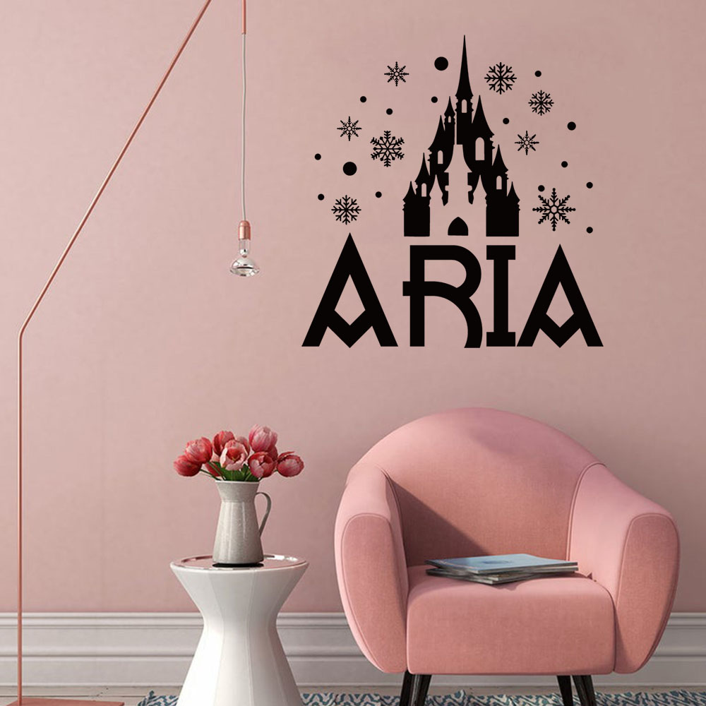 Home Decor Wallpaper - 1PC Creative Castle Snowflake Customized Name