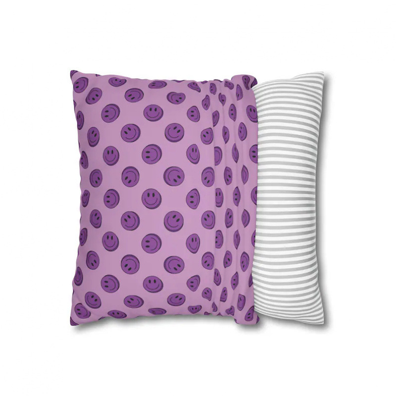 VIKAMA Purple Smile Cushion Co - Home Decor Emoji ulasan dan harga