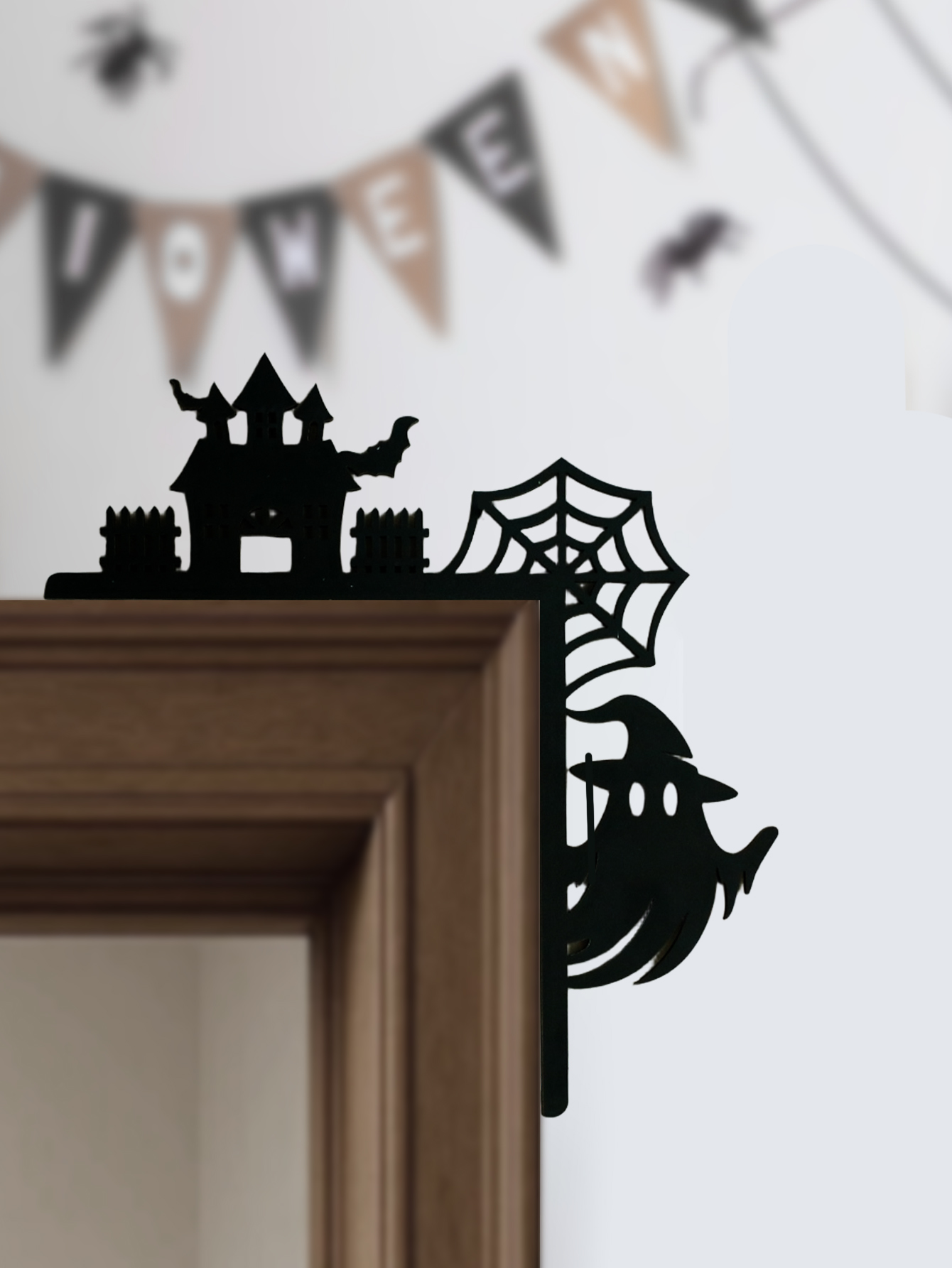 Wooden Halloween Door Corner D - Home Decor Gothic ulasan dan harga