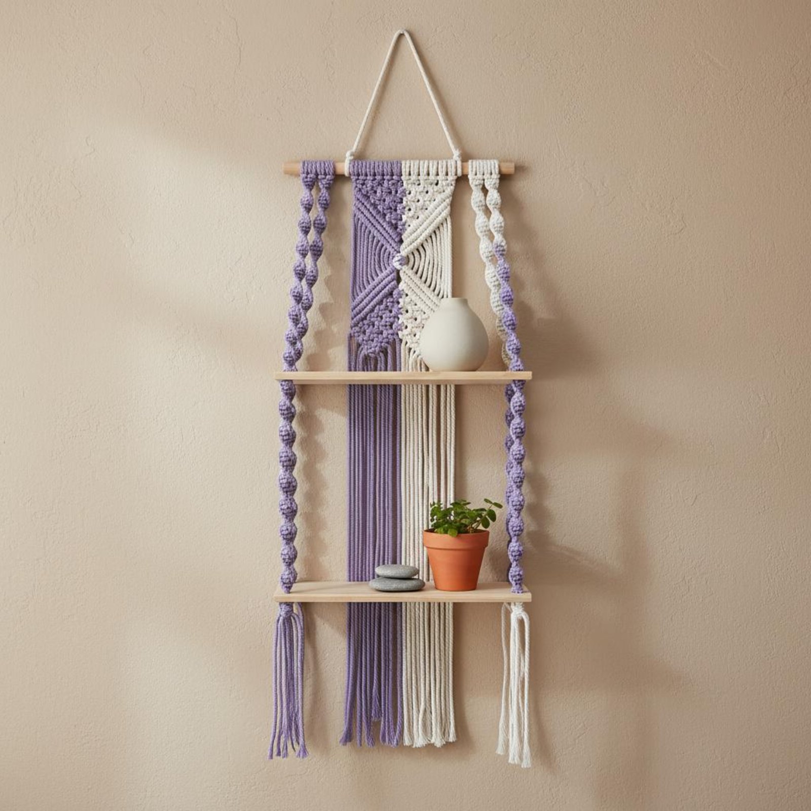 Boho Wall Hanging Shelf Easy t - Macrame Wall Hanging ulasan dan harga