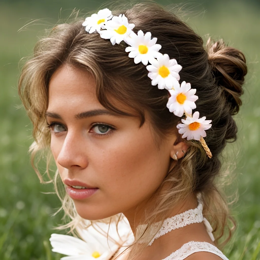1pc Boho Chic Daisy Hair Wreat - Home Decor Hippie ulasan dan harga