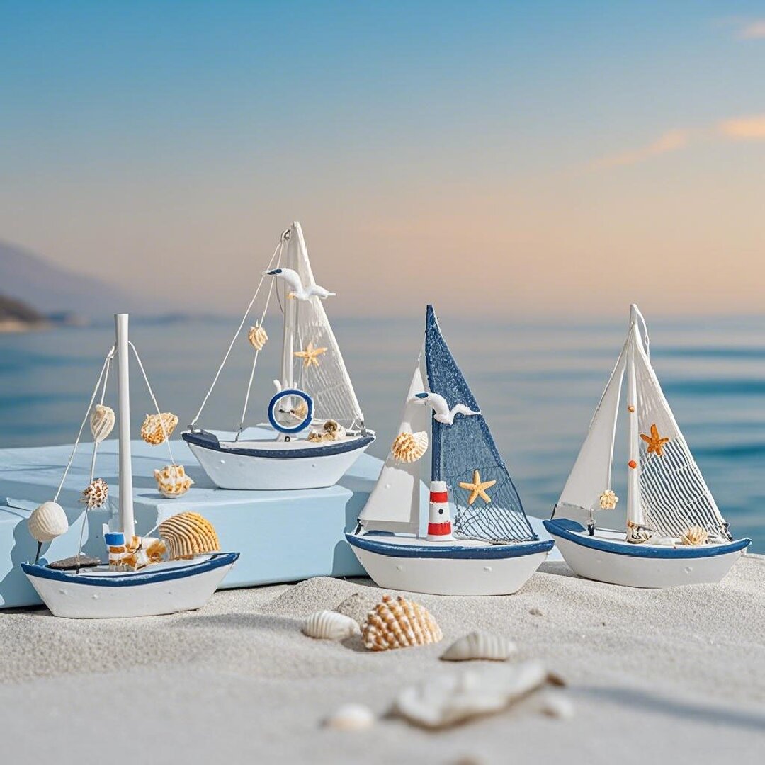 Mini Nautical Style Wooden Sai - Home Decor Nautical ulasan dan harga