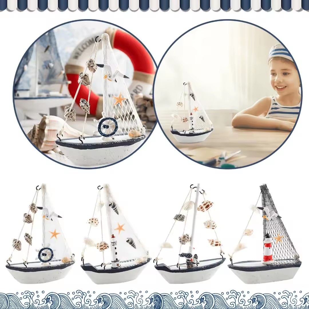 Mini Nautical Style Wooden Sai - Home Decor Nautical ulasan dan harga