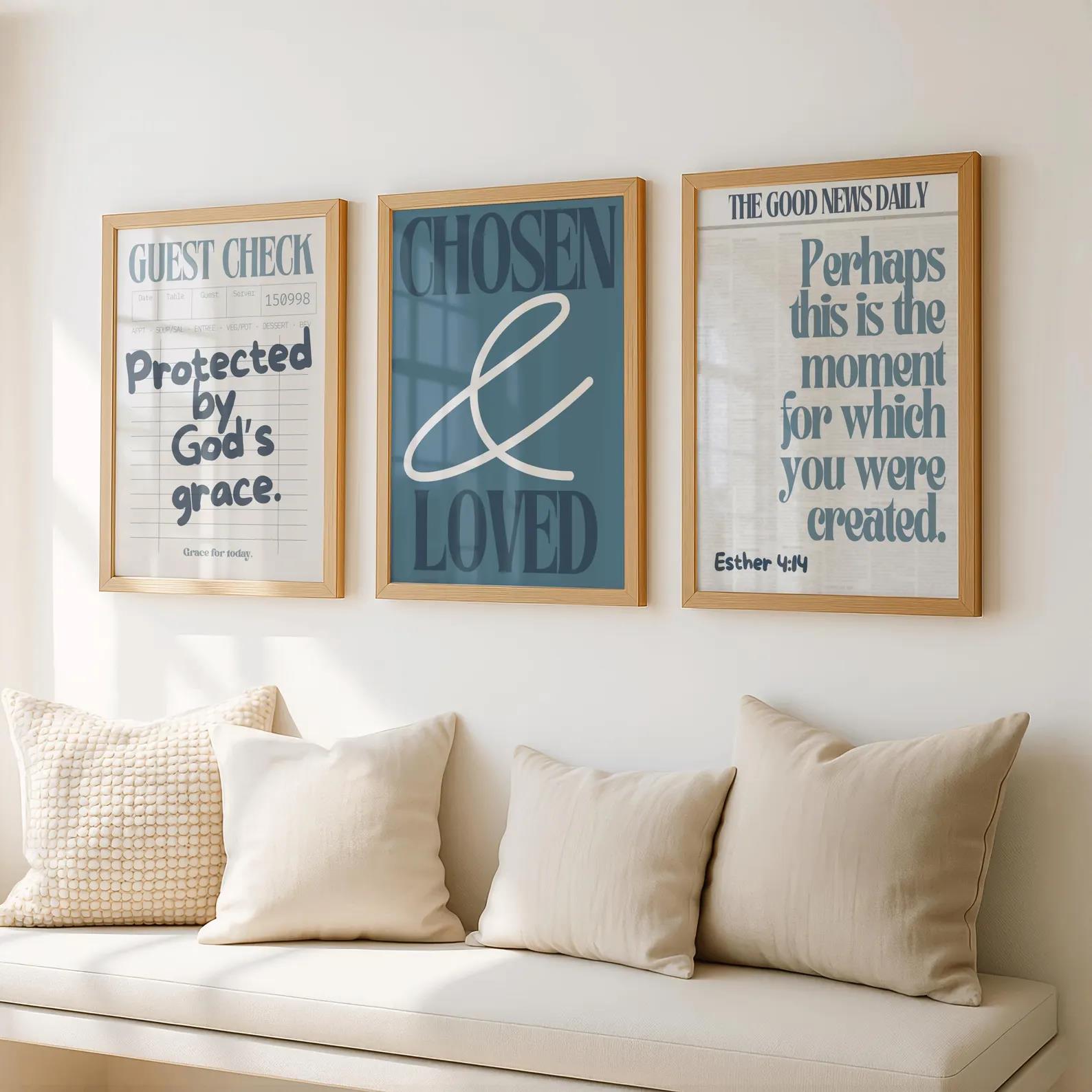 Christian Bible Verse Chosen & - Home Decor Lovely Home ulasan dan harga