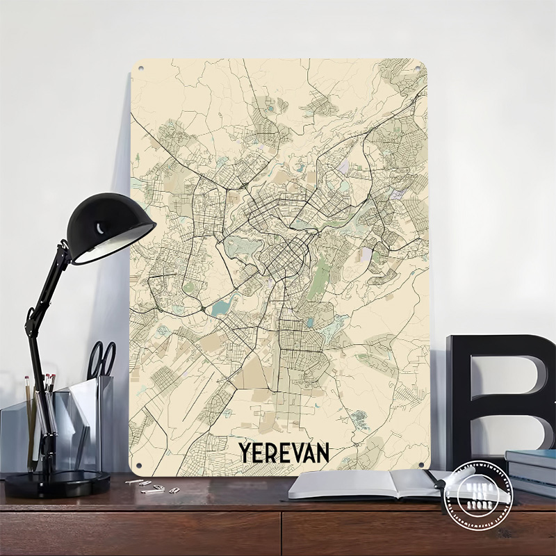 Yerevan City Map Tinplate Post - Home Decor Yerevan ulasan dan harga