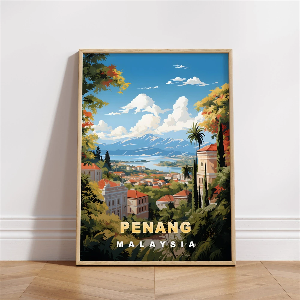 Penang Malaysia Travel Poster  - Home Decor Malaysia ulasan dan harga