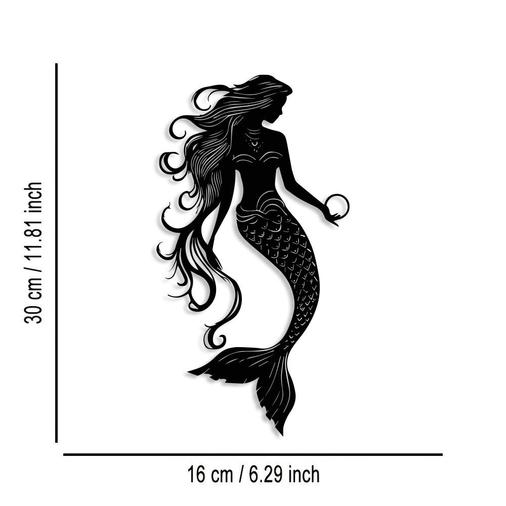Elegant Mermaid Metal Wall Art - Home Decor Nautical ulasan dan harga
