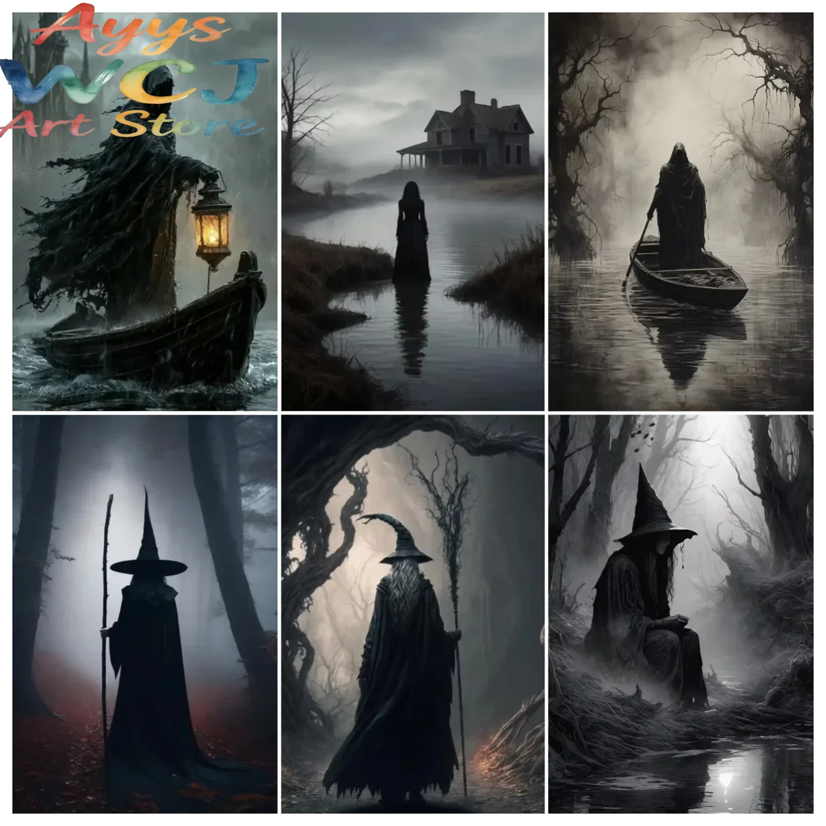 Dark Academia Art The Witch De - Home Decor Quirky ulasan dan harga
