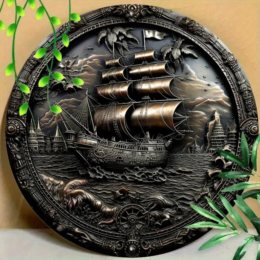3D Pirate Ship Metal Wall Art: - Home Decor Theme ulasan dan harga
