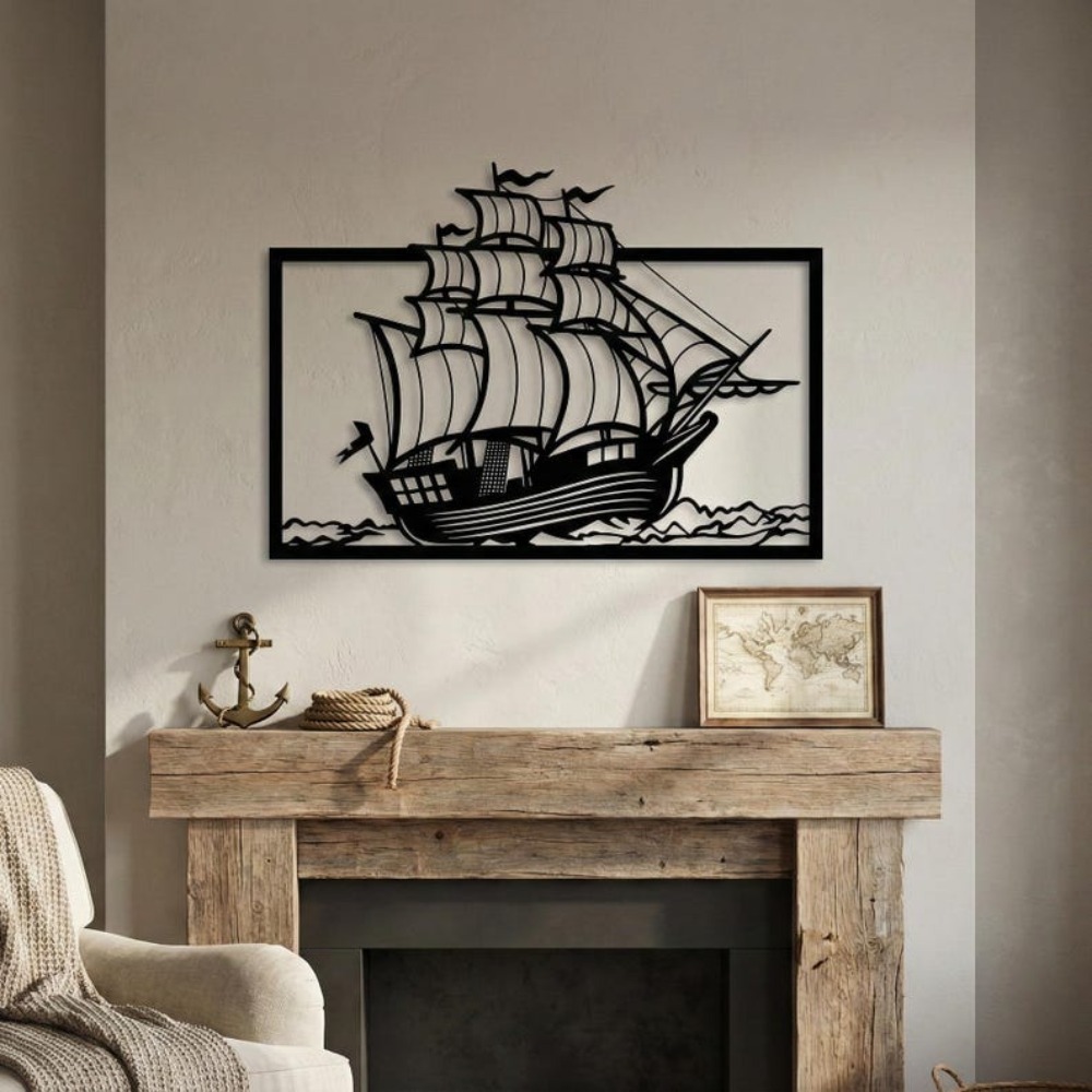 Metal Sailboat Wall Art, Coast - Home Decor Nautical ulasan dan harga