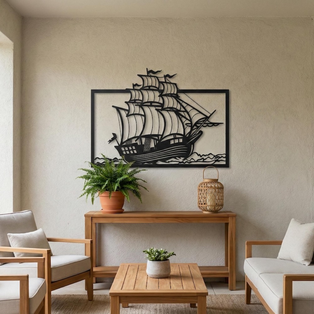 Metal Sailboat Wall Art, Coast - Home Decor Nautical ulasan dan harga