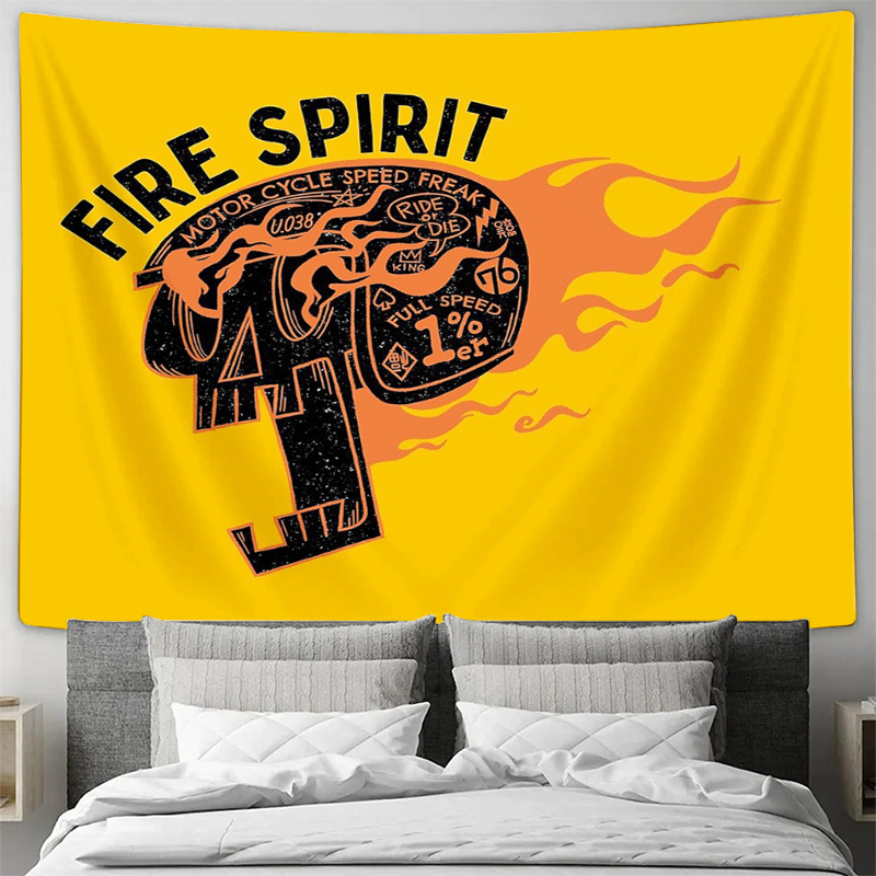 Vintage Motorcycle Wall Tapest - Home Decor Hippie ulasan dan harga
