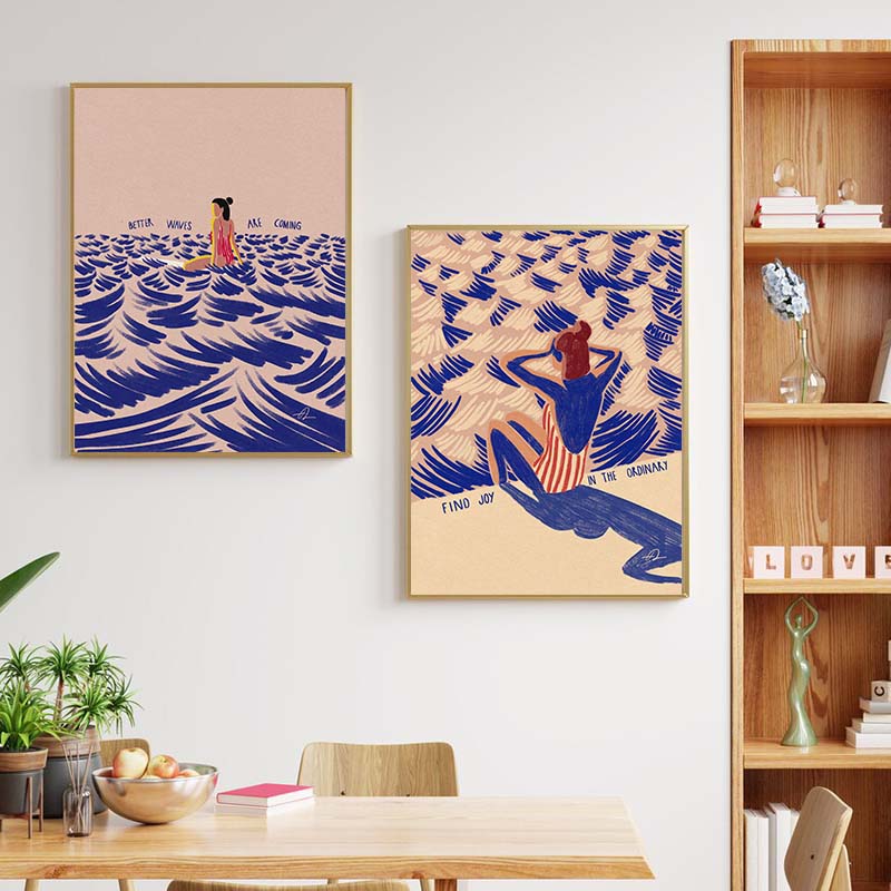Nordic Minimalistic Art Surfin - Home Decor Nautical ulasan dan harga