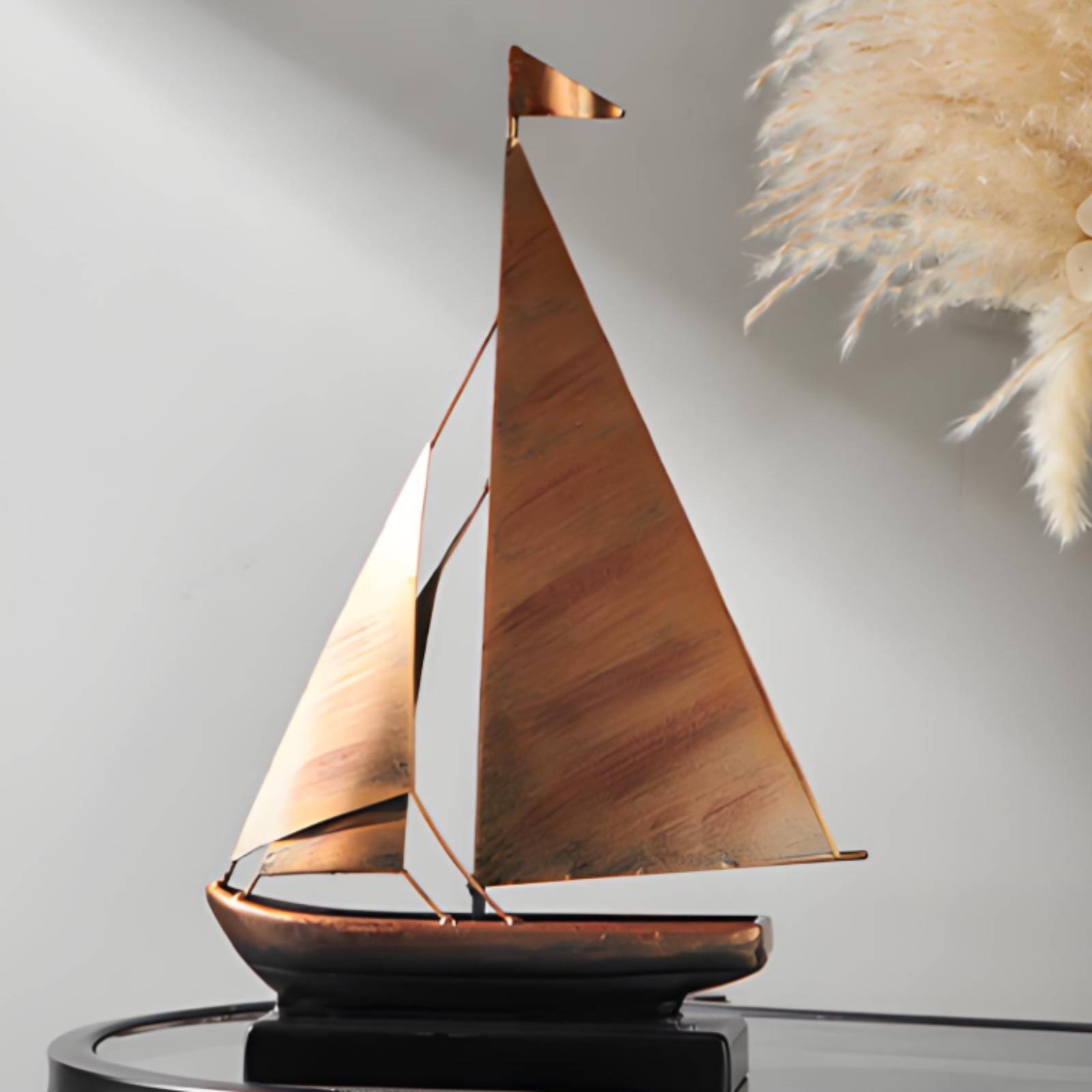 Bronze-Gold Sailboat Ornament  - Home Decor Nautical ulasan dan harga