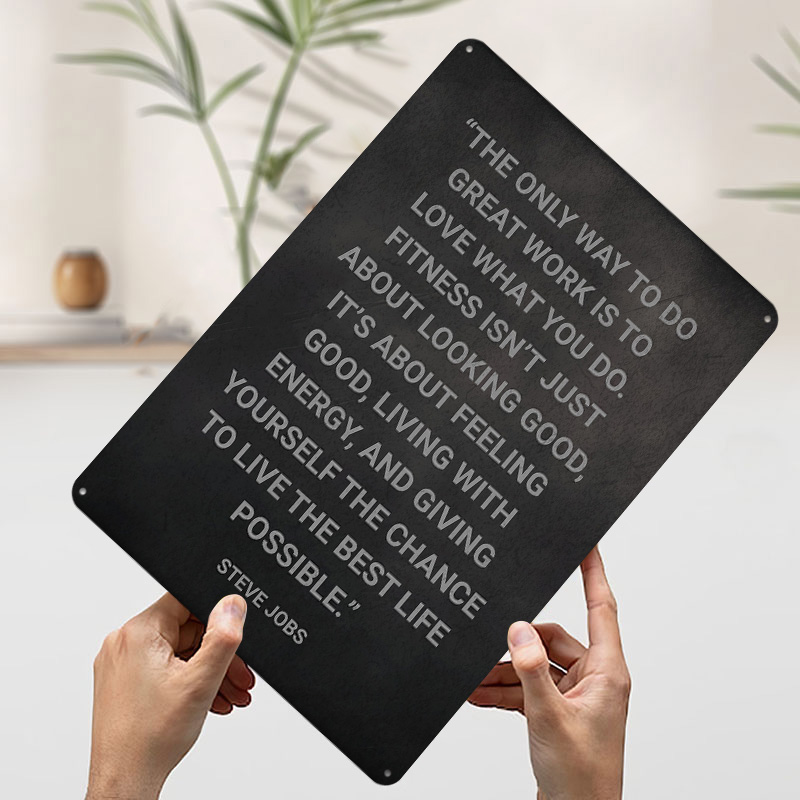 Steve Jobs Fitness Quote Metal - Home Decor Jobs ulasan dan harga