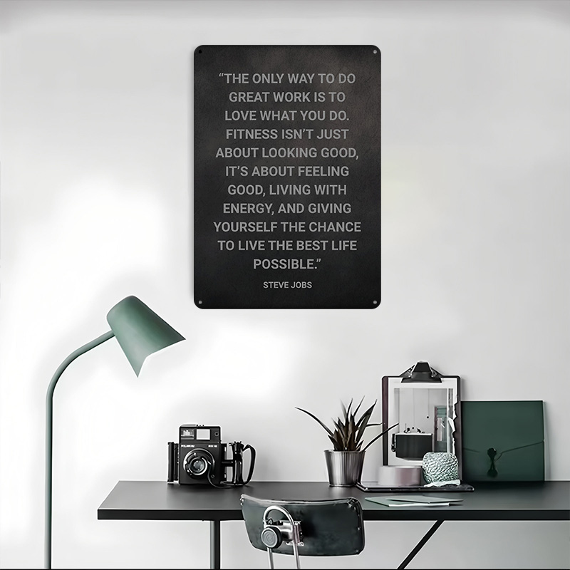 Steve Jobs Fitness Quote Metal - Home Decor Jobs ulasan dan harga