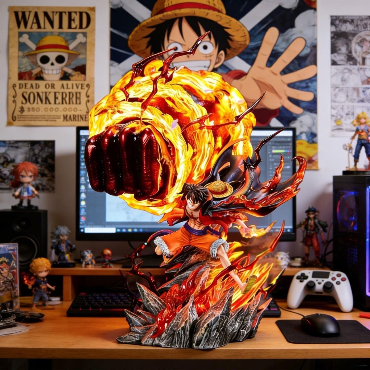 LZ Karmic Fire Luffy 35CM Ligh - Home Decor Quirky ulasan dan harga