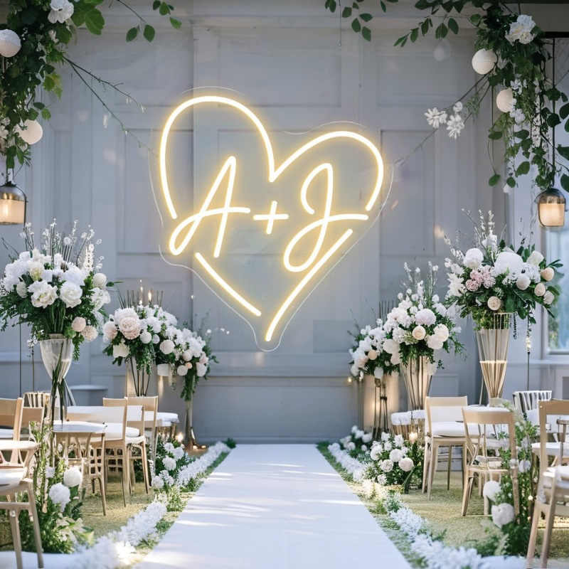 Custom Initials Heart LED Neon - Home Decor Ideas ulasan dan harga