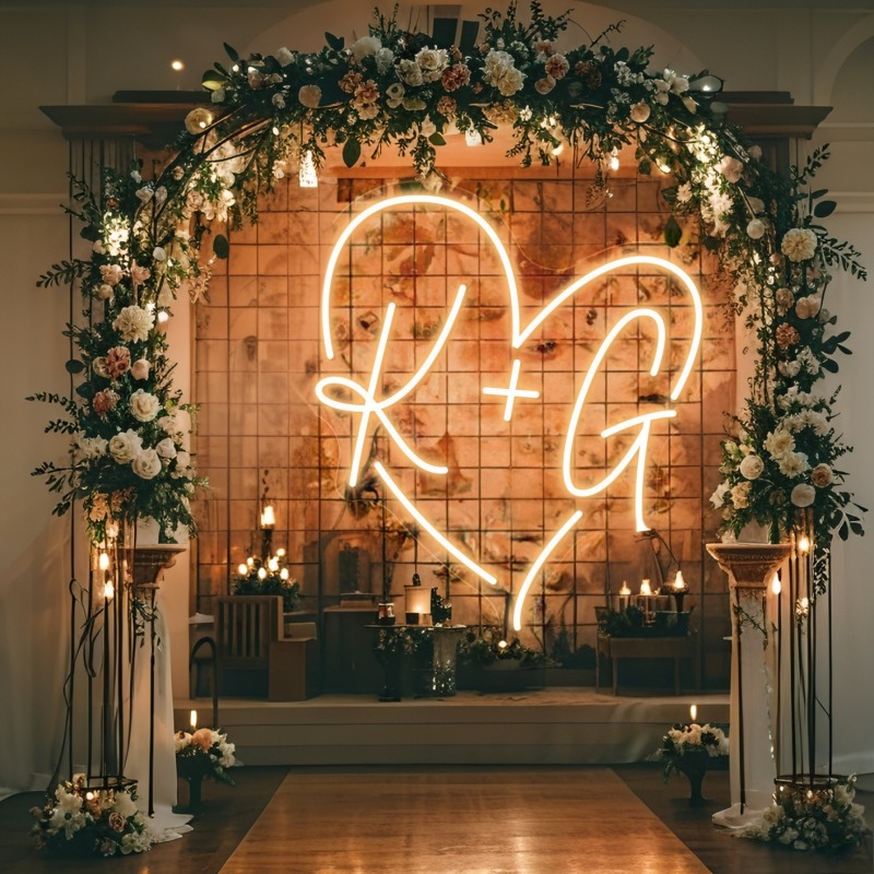 Custom Initials Heart LED Neon - Home Decor Ideas ulasan dan harga