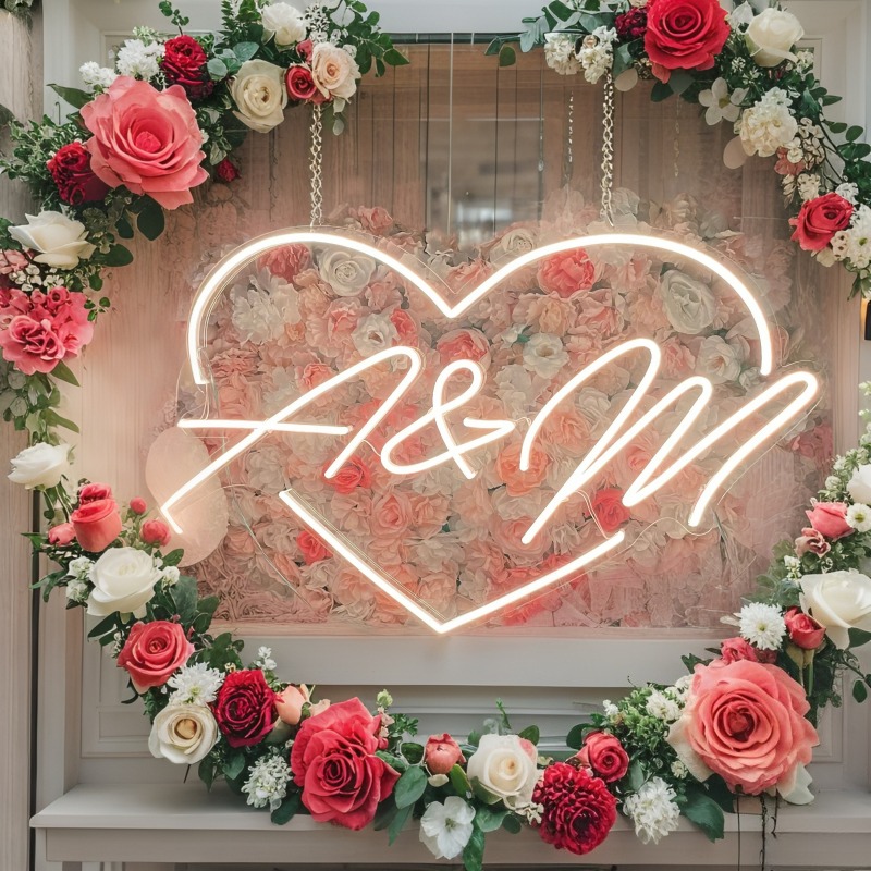 Custom Initials Heart LED Neon - Home Decor Ideas ulasan dan harga