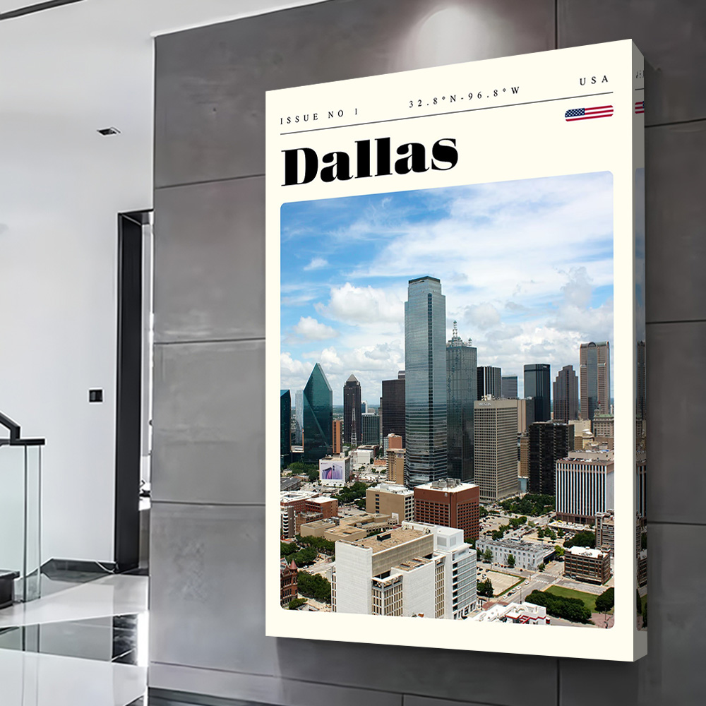 Dallas Texas Travel Printing P - Home Decor Dallas ulasan dan harga