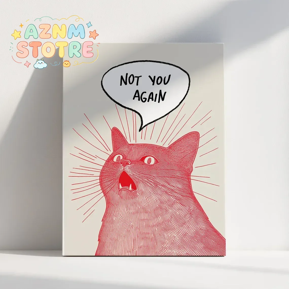 (No frame)Not You Again Cat Po - Home Decor Quirky ulasan dan harga