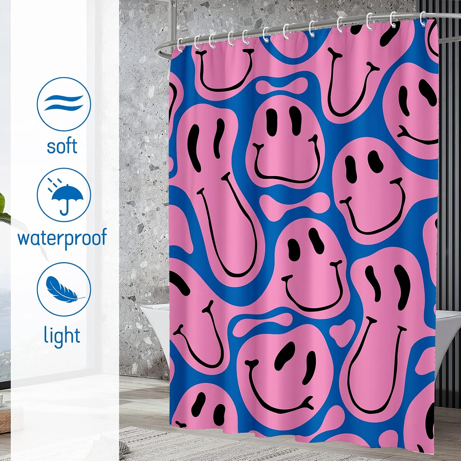 Cute Funny Emoji Face Print Sh - Home Decor Emoji ulasan dan harga