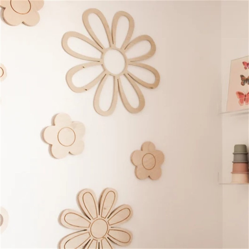 Ins Wooden Daisy Wall Flowers  - Home Decor Daisy ulasan dan harga