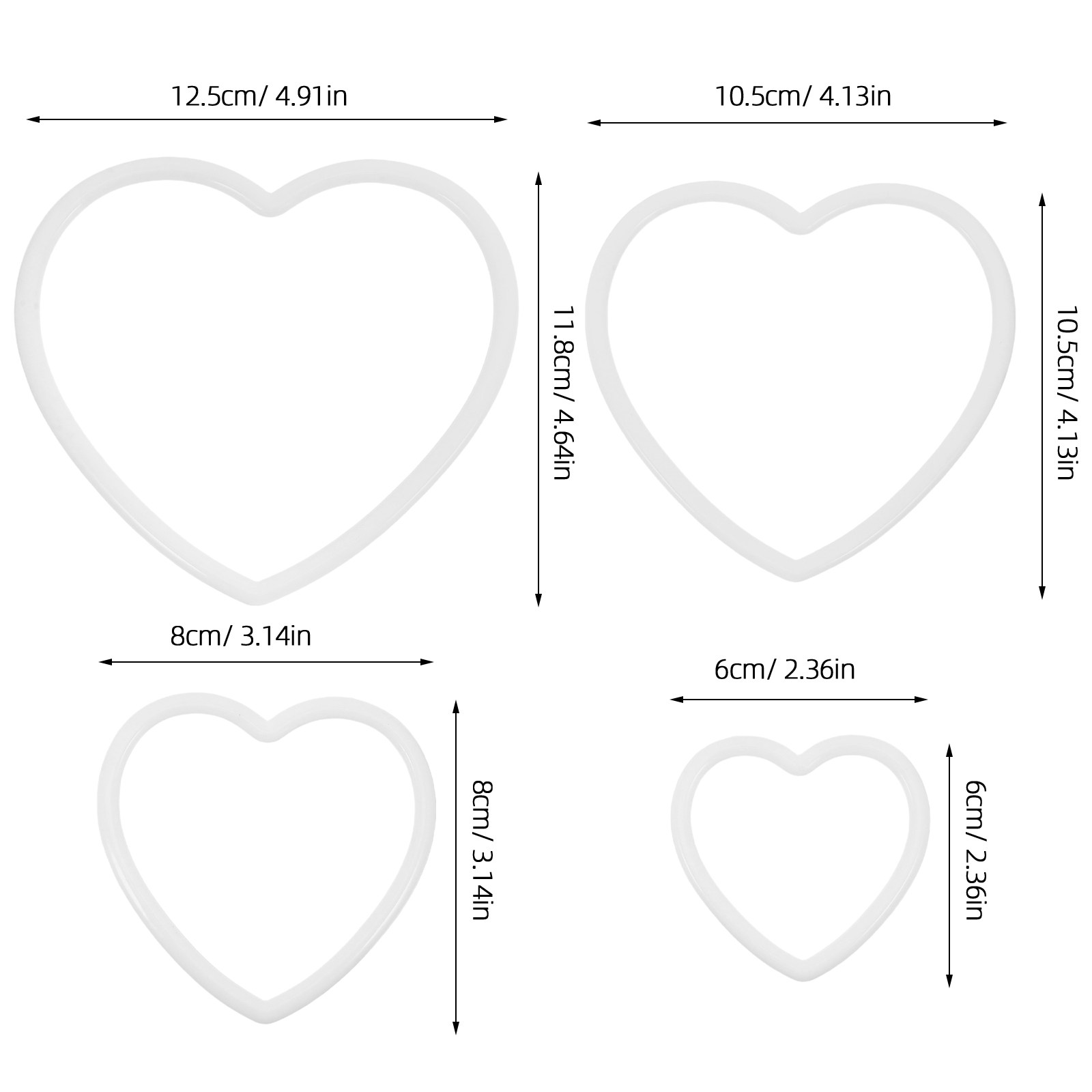 8Pcs Heart Plastic Rings for C - Macrame Wall Hanging ulasan dan harga