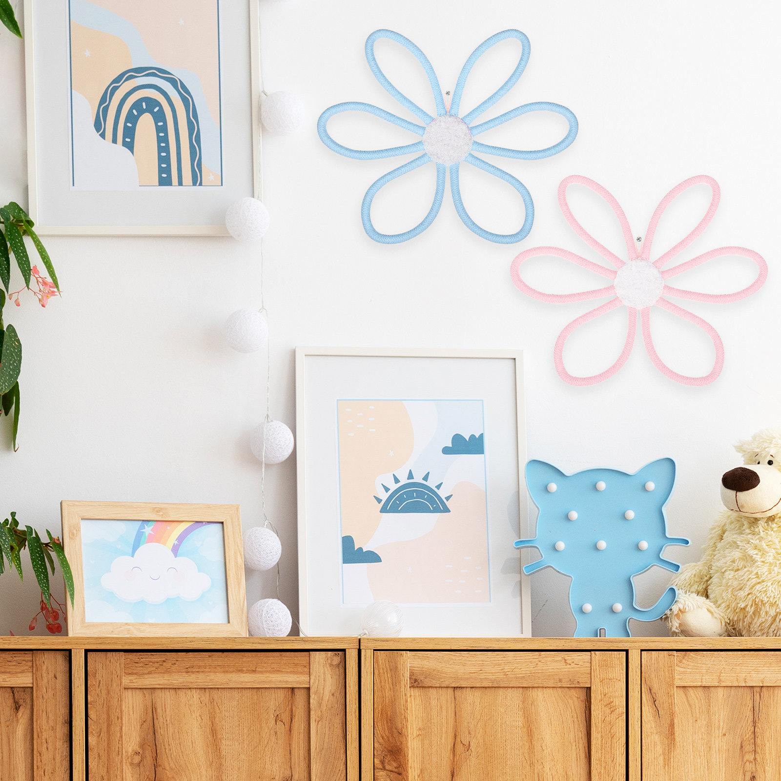 3Pcs Cotton Rope Flower Wall D - Macrame Wall Hanging ulasan dan harga