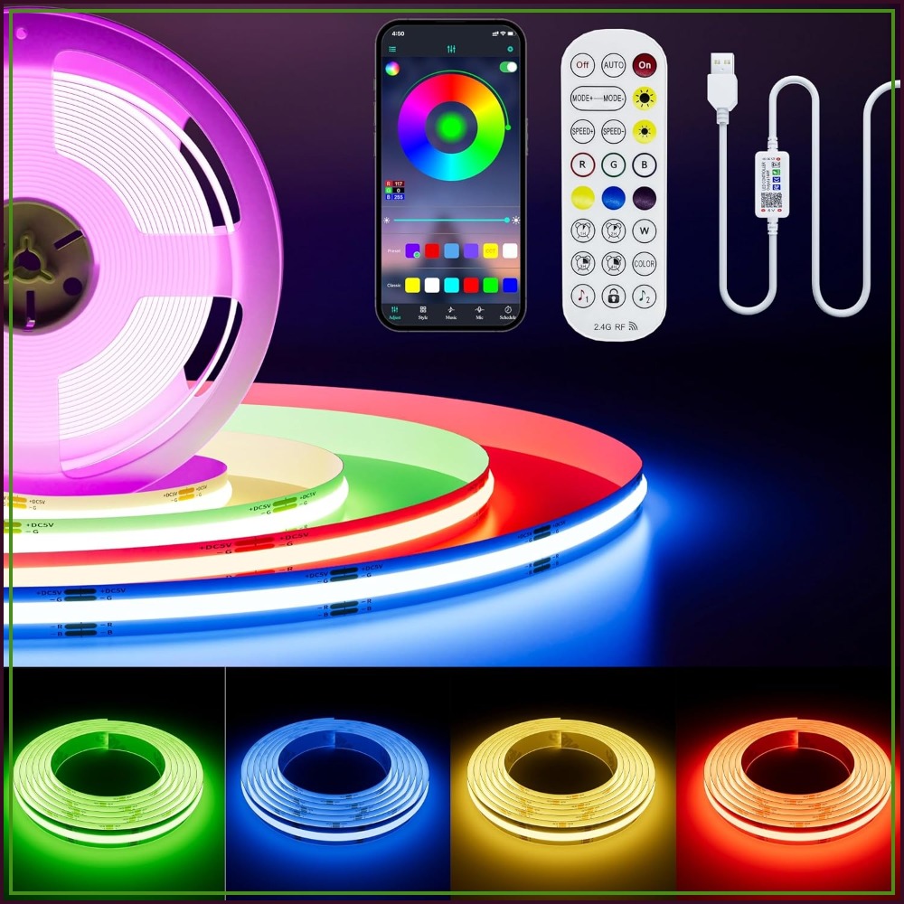 5V USB COB RGB LED Strip Light - Led Strip Lights ulasan dan harga