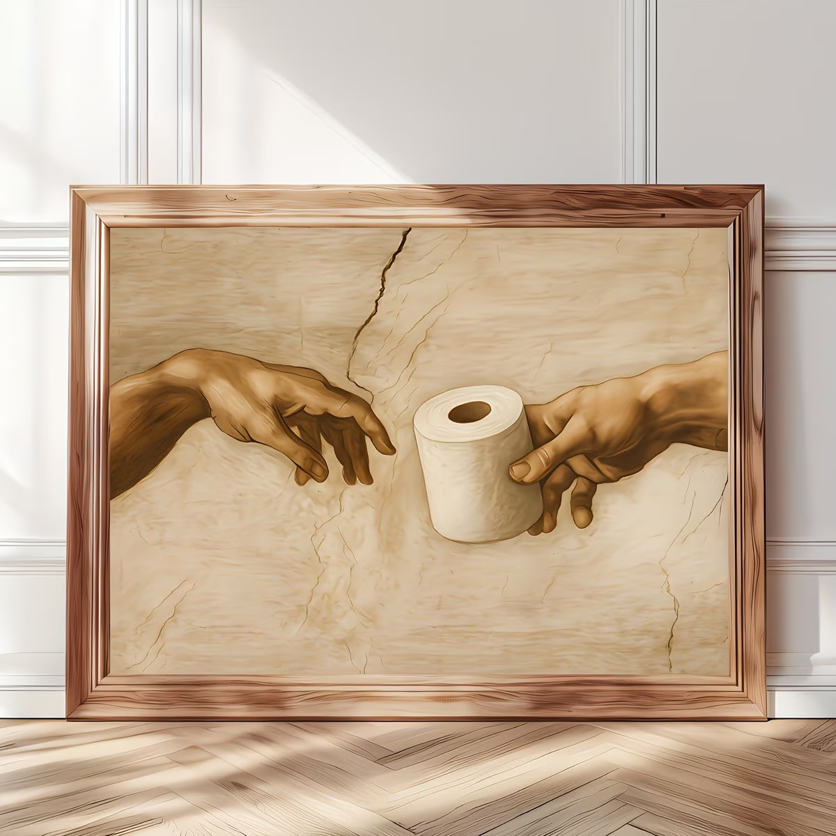 Retro Humorous Toilet Paper Wa - Home Decor Wallpaper ulasan dan harga