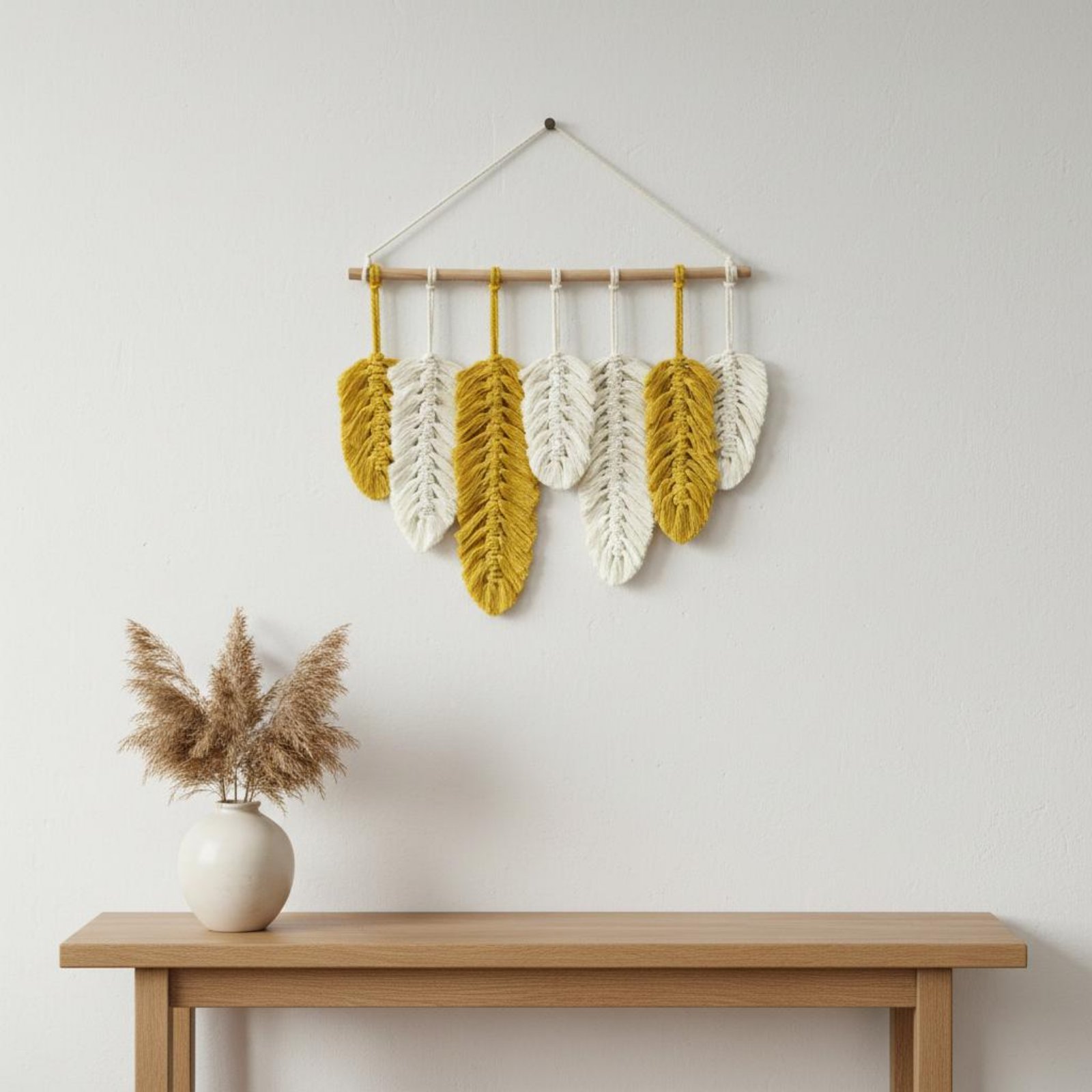 Macrame Feather Wall Hanging H - Macrame Wall Hanging ulasan dan harga