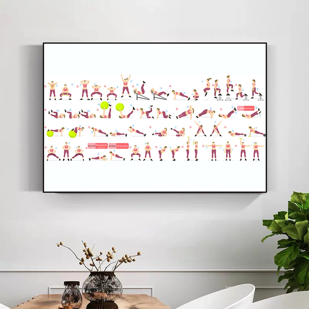 Silk Cloth Wall Poster GYM Exe - Home Decor Examples ulasan dan harga
